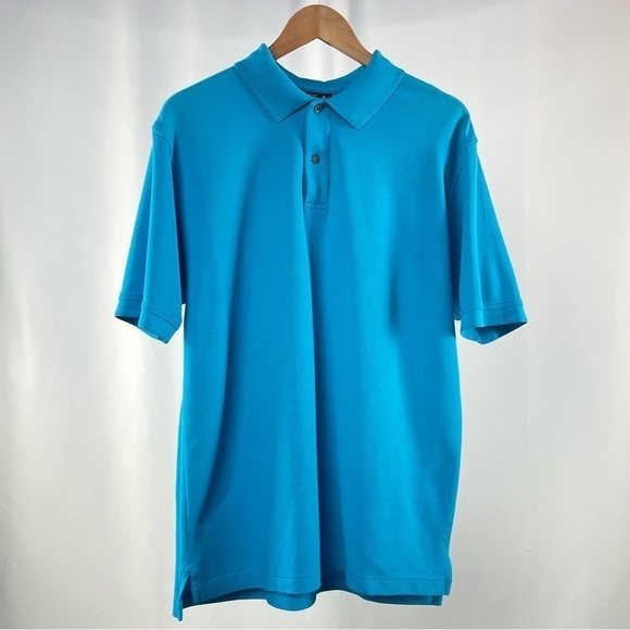 Jos.A.Bank Traveler Collection Traditional Fit Pique Polo In Aqua size Medium - Picture 1 of 3